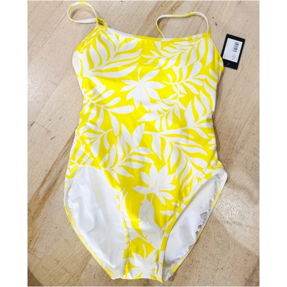 Kate Spade yellow floral onepiece scoop back swimsuit NWT - Picture 3 of 3